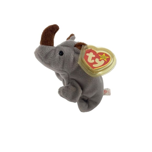Spike the Rhinoceros Beanie Baby Vintage 1996 Retired Tush Tag Heart Tag in Case - Picture 1 of 17
